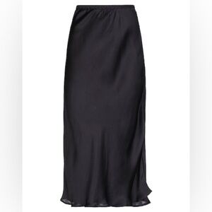 Mes Demoiselles Lima Satin Black Midi Skirt